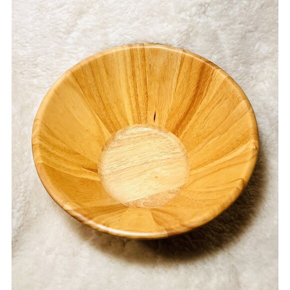 191oz Wooden Serving Bowl Natural - Hearth & Hand with Magnolia - Rubberwood NEW - Picture 5 of 8